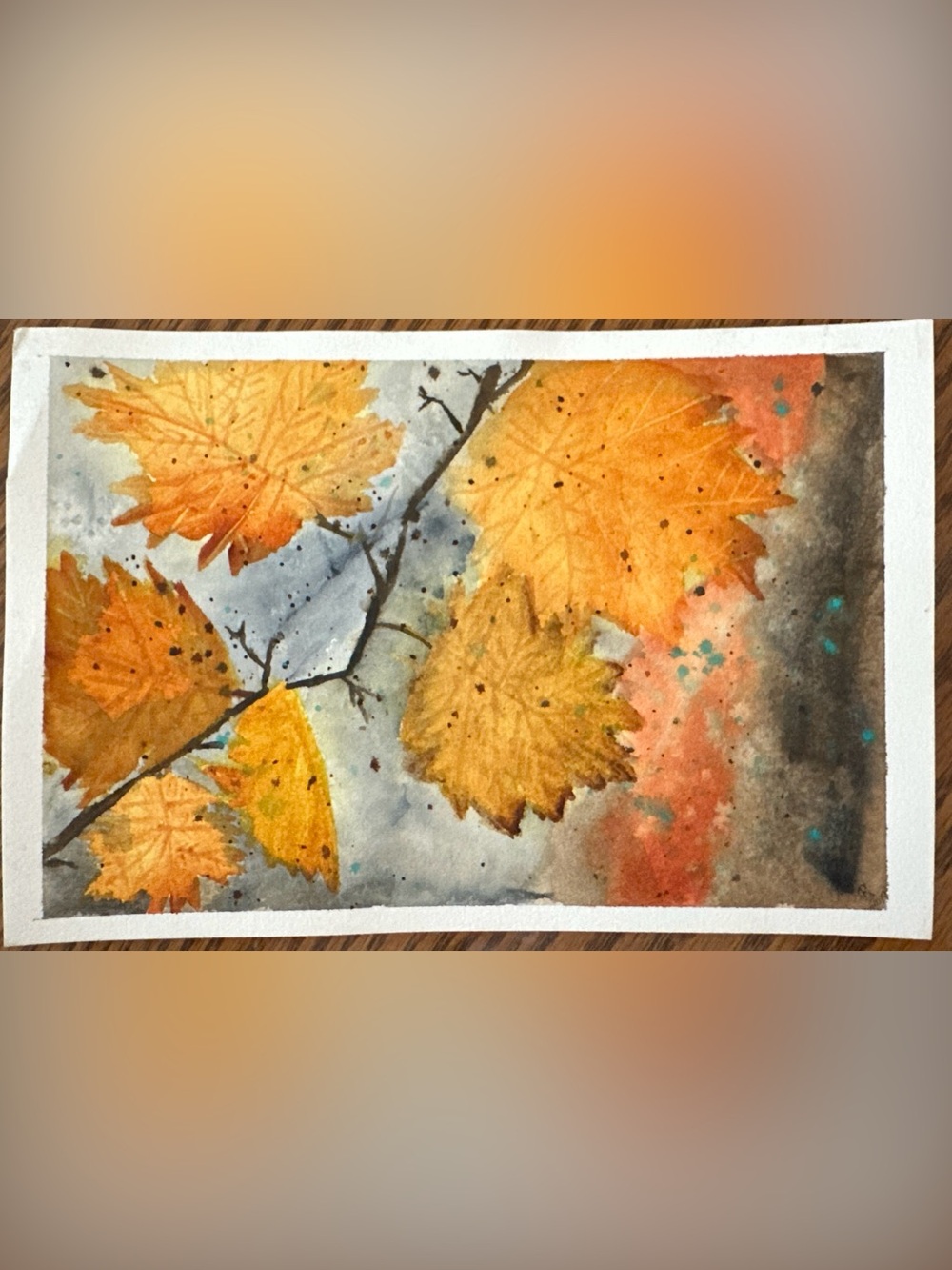 Original Watercolor Autumn Leafs